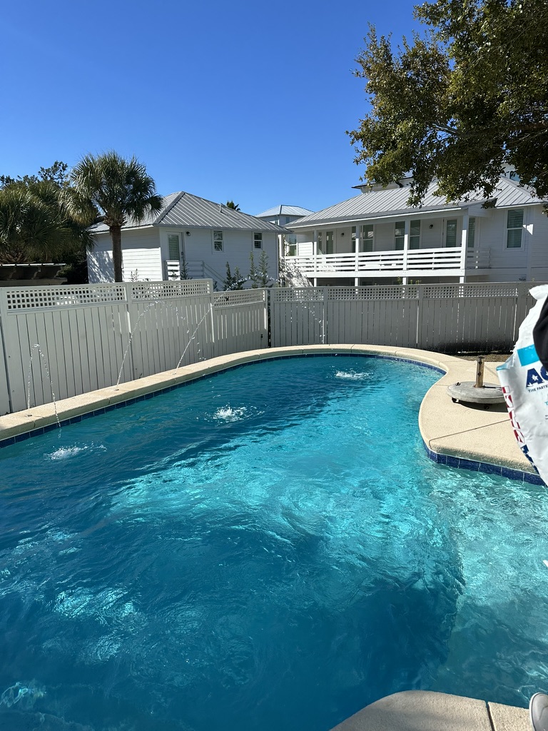 Crystal clear pool maintained by Witt Co Pool Pros